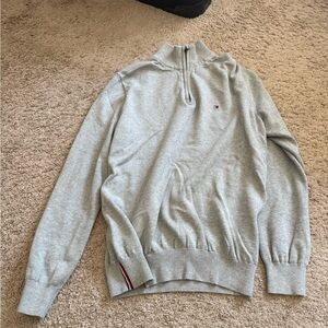 Tommy Hilfiger Light Gray Zip-Up Sweater
